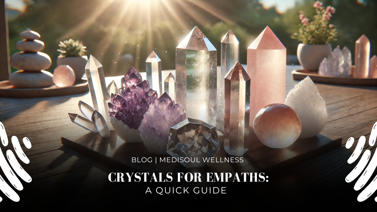 A set of crystals sitting in the sun
